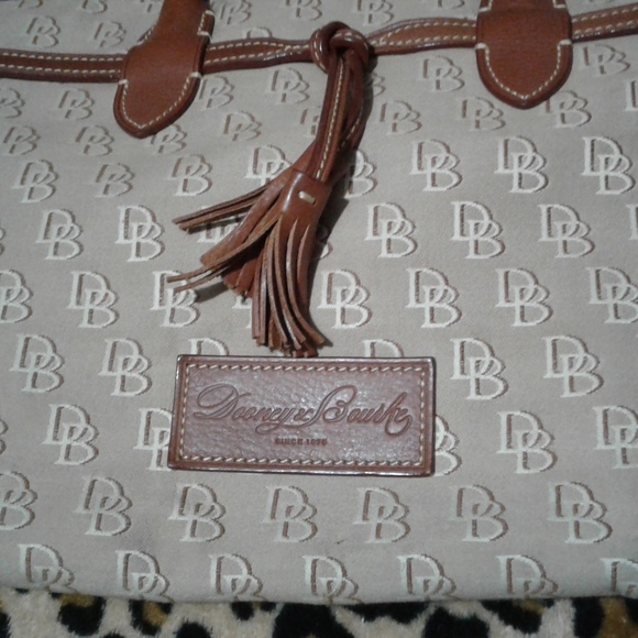 Dooney & Bourke Bags Dooney Bourke Logo Canvas Leather Tote Poshmark